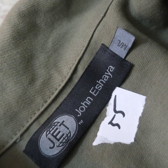Womens John Eshaya Gray & Green U.S. Army Button Down Shirt M/L - Picture 6 of 6